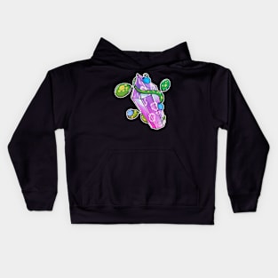 A magical purple crystal with a sprouted plant in it Kids Hoodie